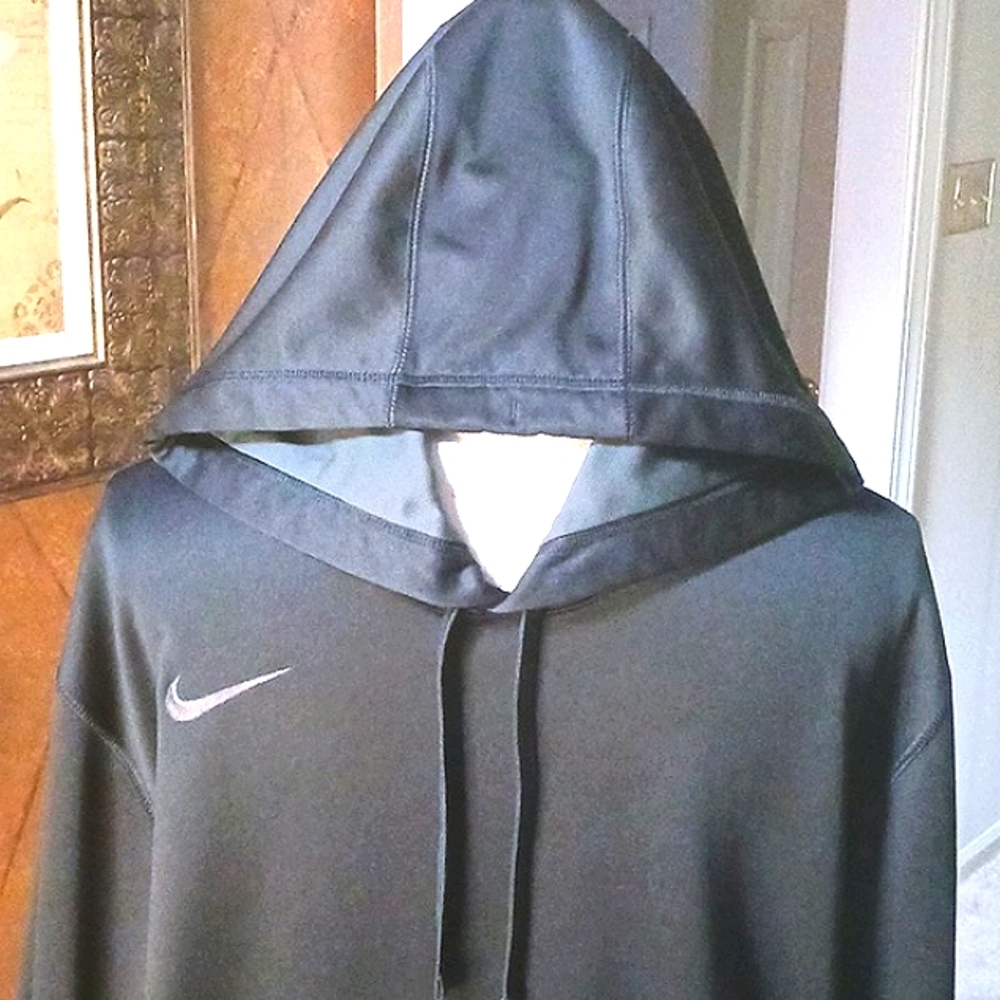 NIKE Therma-Fit Pull Over Hoodie Black/Grey Size Large